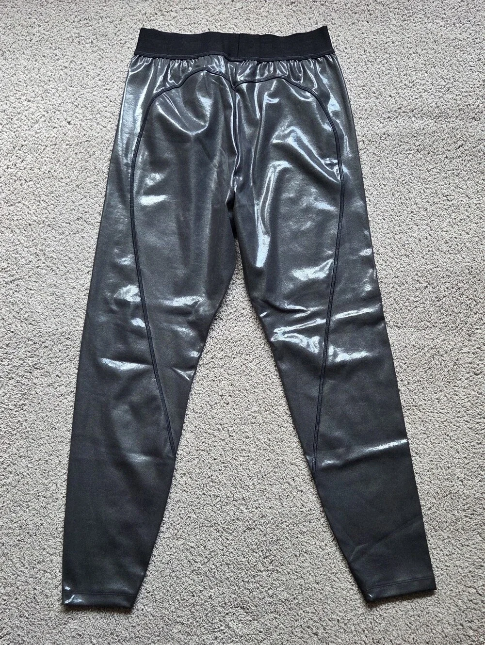NWT PINK Active Ultimate High Waisted Black Pure Shine Leggings, Size Large